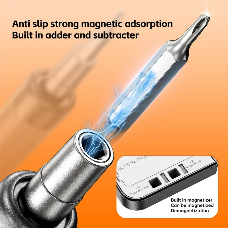 Electric Screwdriver Set Precision Power Tool Kit Rechargeable Wireless Mini Small Bits PC Mobile Phone Repair Tools DIY CRV