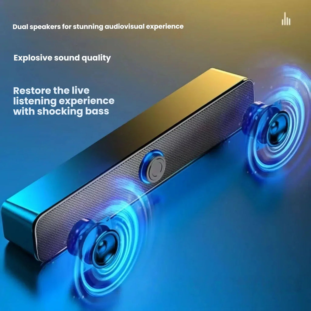 PC Soundbar Wired and Wireless Bluetooth Speaker USB Powered Soundbar for TV Pc Laptop Gaming Home Theater Surround Audio System