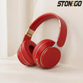 Wireless Bluetooth Headphones Foldable HiFi Deep Bass Noise Cancelling Earphones with HD Microphone and PU Leather Earmuffs