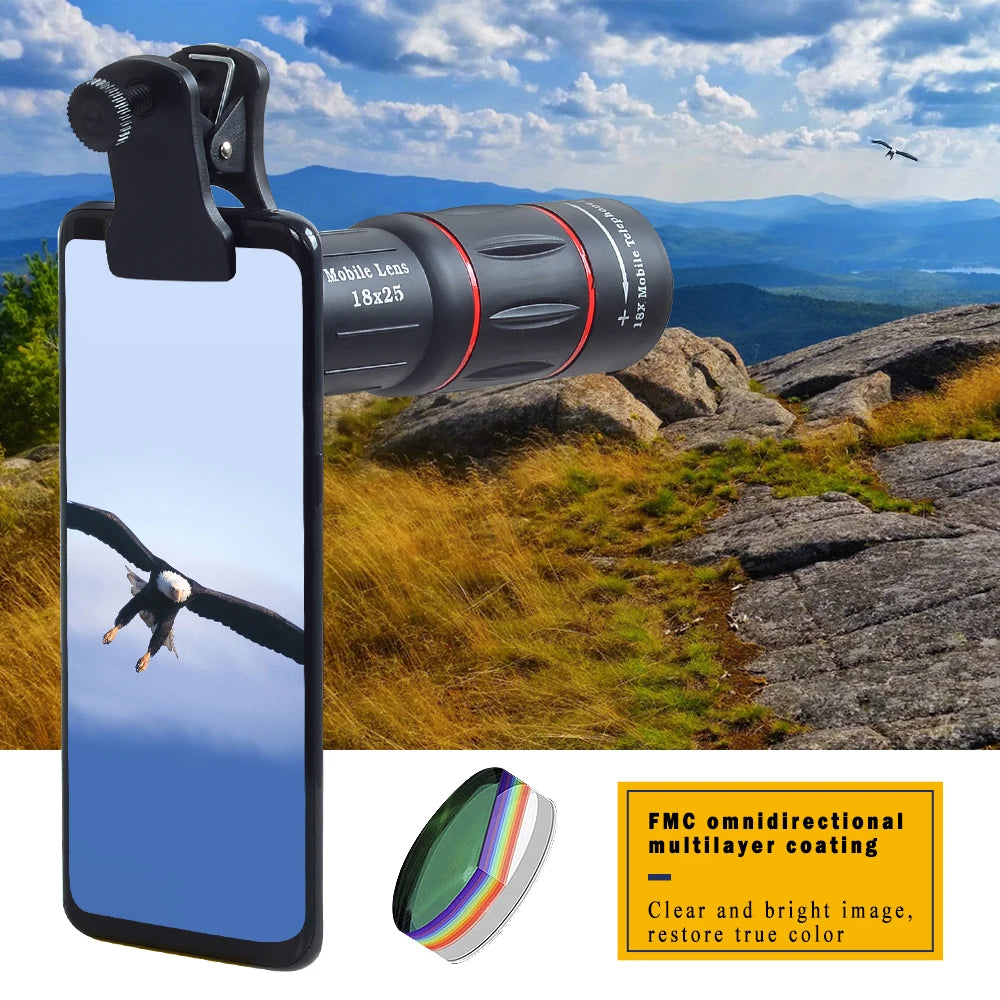 APEXEL Telescope Telephoto Lens 18X Zoom Lens with Tripod Monocular Mobile Phone Camera Lens for Smartphones Lente Para Celular