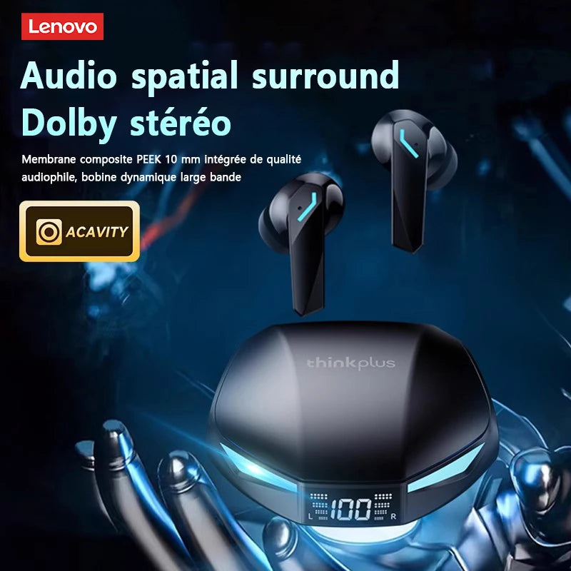 New Lenovo XT53 Wireless Upgrade Bluetooth 5.4 Earphones LED Digital Display Waterproof Headphones Low Latency Gaming Earbuds