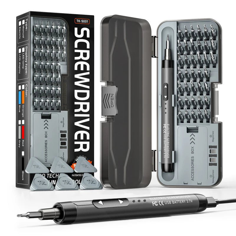 Electric Screwdriver Set Precision Power Tool Kit Rechargeable Wireless Mini Small Bits PC Mobile Phone Repair Tools DIY CRV