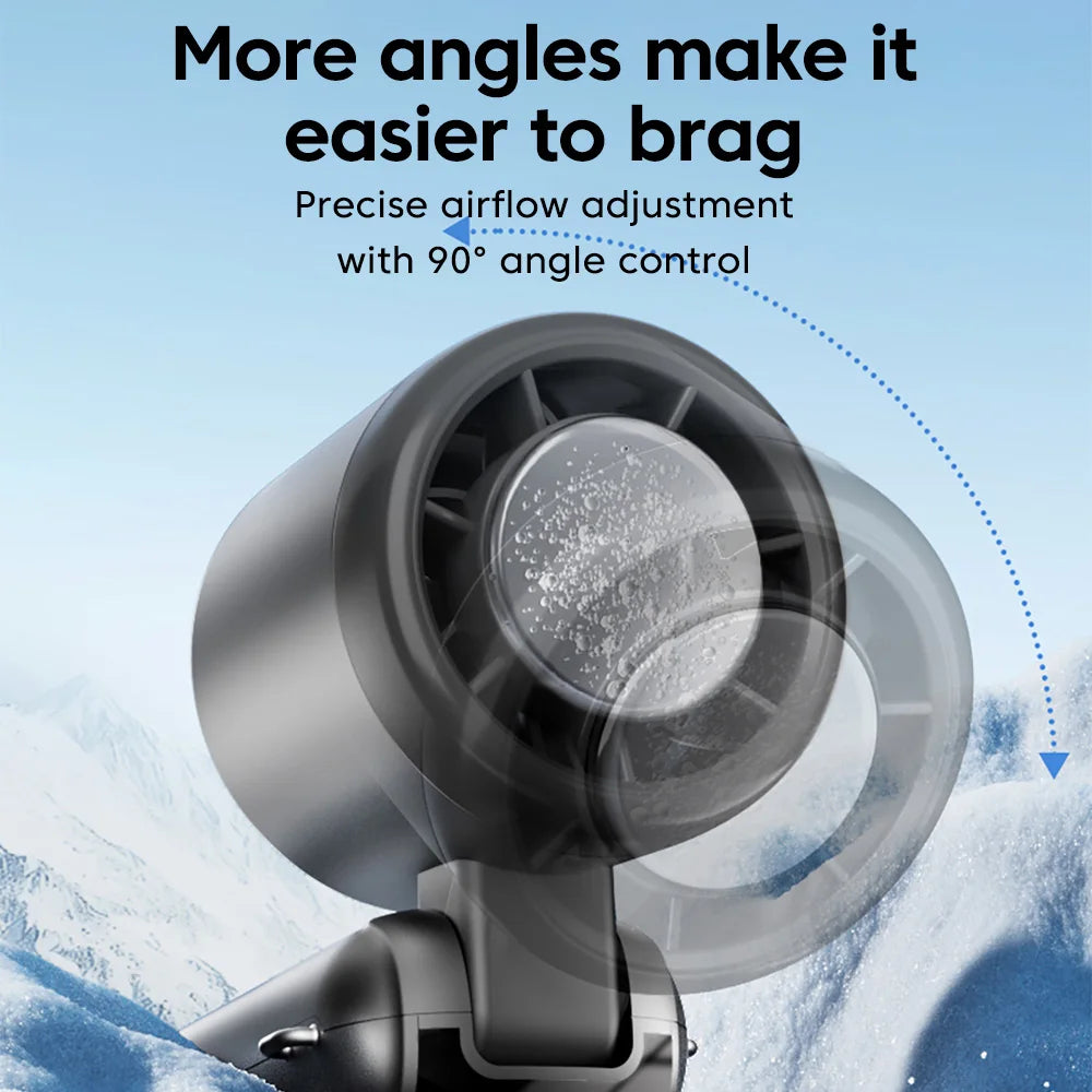 Battery Display Handle Mini Fan 100 Gears High Speed Adjustable Portable Turbo Fan Mini Type C Rechargeable Outdoor Turbofan